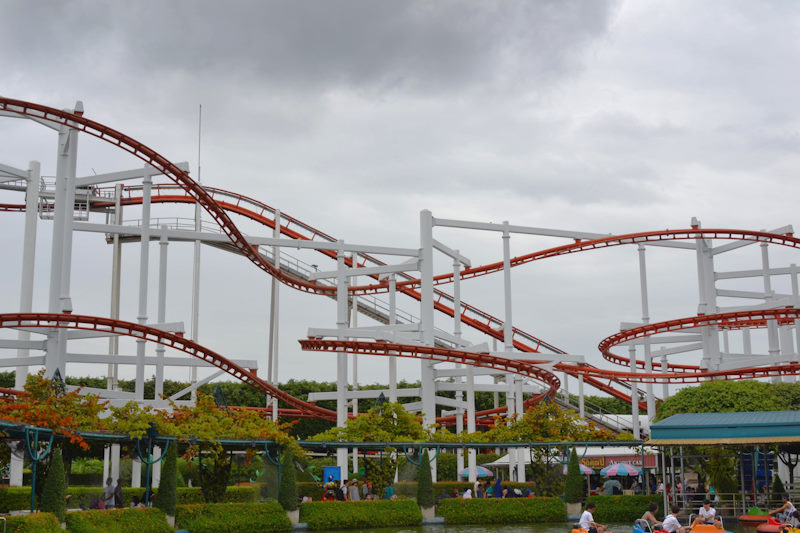 Riders. Vikings, Raptor, Sky coaster, Hurricane and other riders